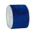 thumbnail image 2 of QAQuu Velvet Wired Ribbon, 2.5 Inch x 2.2 Yards Christmas Ribbon with Glitter Wired Edge, Perfect for Gift Wrapping, Crafts, Wreaths, and Christmas Tree Decorations, Blue, 2 of 7