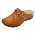 thumbnail image 2 of LEEYNEER Women Gracosy Clogs Shoes Leather Loafers Slip On Mules Antil Slip Beach Sals, 2 of 9