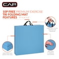 thumbnail image 6 of CAP All Purpose Folding Anti Tear Exercise Training Aerobic Fitness Gym & Balance Mat. 72"L x 24"W x 2" Thick, Blue, 6 of 6