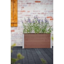 Vita Urbana 39"L x 16"W x 18"H Small Vinyl Parklette Planter, Espresso Brown, VT17512