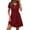 A71 Wine, variant on Mifsaly A Line Dresses for Women Mini Short Sleeve Button Front T Shirts Dress Elegant High Waist Casual Summer Sundress 2026 XXL