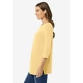 thumbnail image 3 of Woman Within Plus Size Perfect Three-Quarter Sleeve Boatneck Tee, 3 of 5