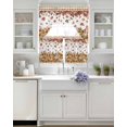 thumbnail image 3 of Orange Pumpkin Fall Swag Curtains for Living Room/Bedroom Windows, Thanksgiving Plaid Botanical Floral Kitchen Curtains and Valances Set 36 Inch Length, Light Filtering Swags Valance Curtain Panels, 3 of 5