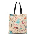 thumbnail image 1 of SIDONKU Canvas Tote Bag Colorful Elephant Retro Circus Pattern Horse Cartoon Cute Reusable Shoulder Grocery Shopping Bags Handbag, 1 of 1
