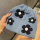 thumbnail image 3 of Gorros bonitos para niñas, gorros para mujer, gorros estampados de lana, gorros de punto cálidos con protección para las orejas, gorros de lana tejidos con flores, 3 of 5