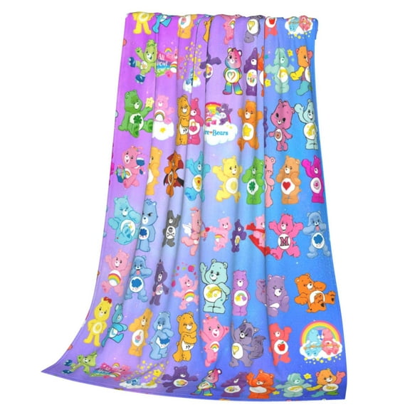 Care Bears Throw Blanket Cozy Plush Lightweight Warm Fuzzy Flannel Blanket Air Conditioning Blanket for Couch Sofa Bed Home Decor Gift 50x40