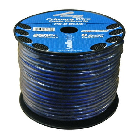 - Audiopipe Power Wire 8 Gauge Blue 250 ft. roll