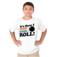 thumbnail image 5 of How I Roll Funny Bowling Ball Pun Crewneck T Shirts Boy Girl Teen Brisco Brands M, 5 of 6