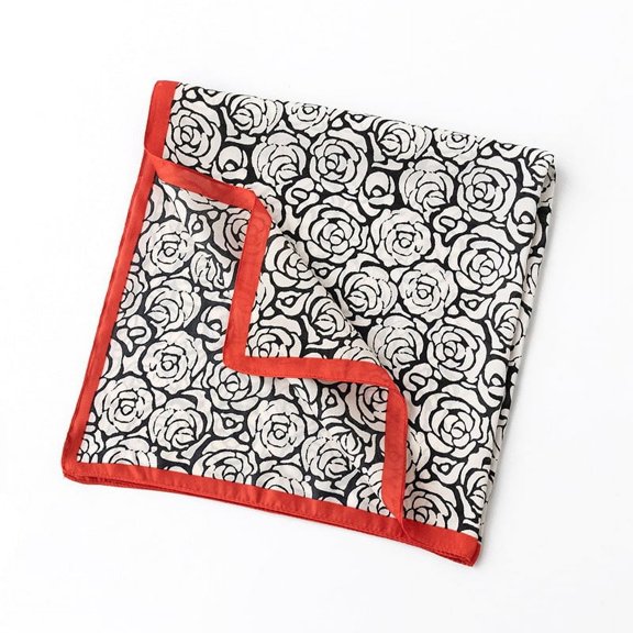 ERDOUY Fashion Small Neck Scarf Silk Feeling Head Scarves Satin Square Bandanas Mother Day Gift for Women 27.5*27.5inch （Red）