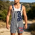 thumbnail image 2 of Mens American Flag Overalls Shorts Patriotic USA Print Loose Fit Bib Coveralls for Men Fourth of July Casual Summer Jumpsuit, 2 of 5