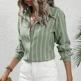 thumbnail image 4 of Olyvenn Wrinkle Free Button Down Shirts for Women Charm Slim-Fit Short/Long Sleeve Formal Solid Dress Shirt Blouses Tops Army Green 6, 4 of 9