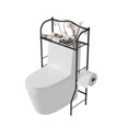 thumbnail image 3 of JRHRXXY Over The Toilet Storage Rack,Freestanding Bathroom Organizer Shelf,Metal Above Toilet Storage Rack,Save Space, 3 of 8