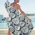 thumbnail image 2 of Sugar skull black white pattern Beach Towel, 2 of 4