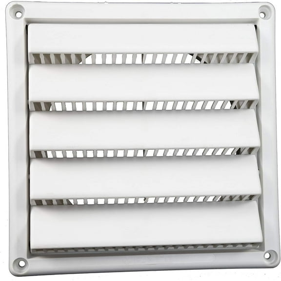 Plastic Wall Vent with Fixed Louvers | 8 Inch | White