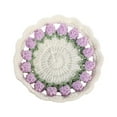 thumbnail image 4 of Posavasos de ganchillo con forma de manta de flores, listo para usar, artesanía creativa DIY Violeta, 4 of 9