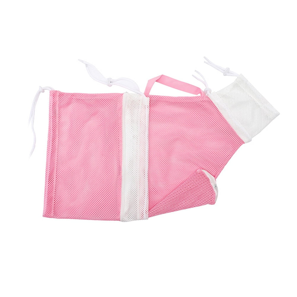 GASTROPOD Cat Bathing Bag Anti-Scratch Grooming Net, Adjustable Pet Restraint Sack with Zipper, Breathable Mesh Wash Bag for Shower, Nail Trimming, Peach