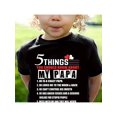 thumbnail image 1 of [Camiseta de algodón divertida] Camiseta cómoda 100 % algodón para niña - "5 cosas que deberías saber de mi papá" | Corte holgado, manga corta, cuello redondo, estampado de letras divertidas, ideal, 1 of 7