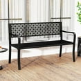 thumbnail image 2 of Costway 50" Garden Bench with Patterned Backrest and Curved Armrests for Porch Lawn, 2 of 10