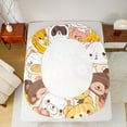thumbnail image 5 of jejeloiu Kawaii Tiger Bear Bed Sheets,Cartoon Cute Animals King Sheets,Colorful Wildlife Sheet Set For Girls Teens,Ultra Soft Home Decor,4pcs, 5 of 7