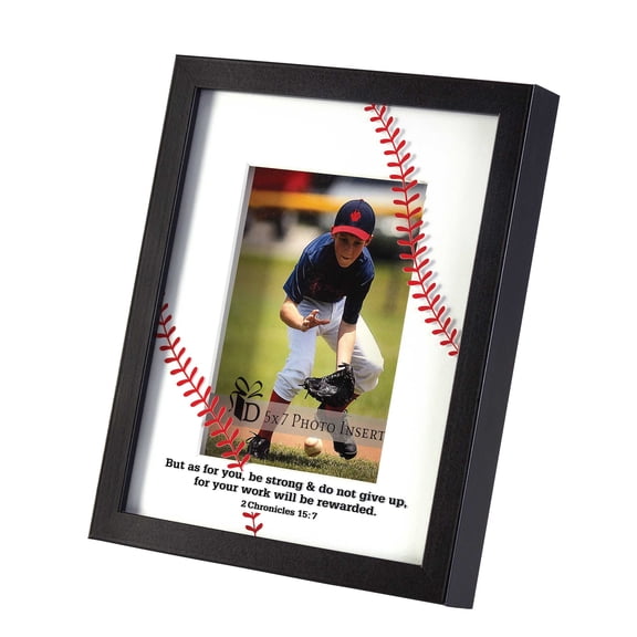 Dicksons Be Strong Don't Give Up White Baseball 9 x 11 MDF Wall and Table Top Frame