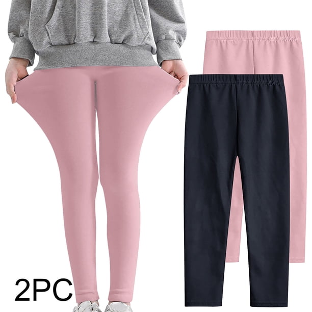Odeerbi 3-12 Años Niñas 2 Pcs Leggings Mallas Elásticas Lycra Pantalones de Comodidad Suavidad Transpirable Pantimedias