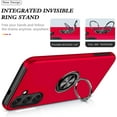 thumbnail image 2 of for Samsung Galaxy S24 Plus Case, Built in Hidden 360° Rotatable Stand Magnetic Metal Ring Holder, Military Grade Shockproof Protective Phone Cover(Red), 2 of 8