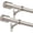 Brushed Nickel 2 Pack, variant on 2 Pack Curtain Rods for Window 36 to 72 Inch, Adjustable 1-Inch Thicken Window Curtain Rod, Decorative Drapery Rods with Cap Finials and Aluminum Alloy Brackets, Warm Gold