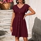 thumbnail image 2 of Vestidos de verano para mujer, mangas con volantes, escote en V, estilo casual y swing, 2 of 6