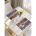 thumbnail image 5 of Purple Brown Placemats Set of 12, Rustic Farmhouse Dog Paw Vintage Placemats for Dining Table, Place Mats for Kitchen Tabletop, Waterproof Wipeable Dining Table Mats Set, 5 of 9