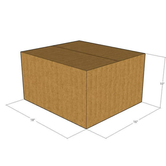 18x16x10 Kraft Brown Corrugated Shipping Boxes, 32 ECT Single-Wall, Qty 50
