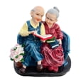 thumbnail image 2 of Estatuilla de pareja de ancianos, regalos de aniversario, Día de San Valentín, adornos, estatua de pareja de abuelos, boda para estantería, chimenea mayimx Figura pareja de ancianos, 2 of 9