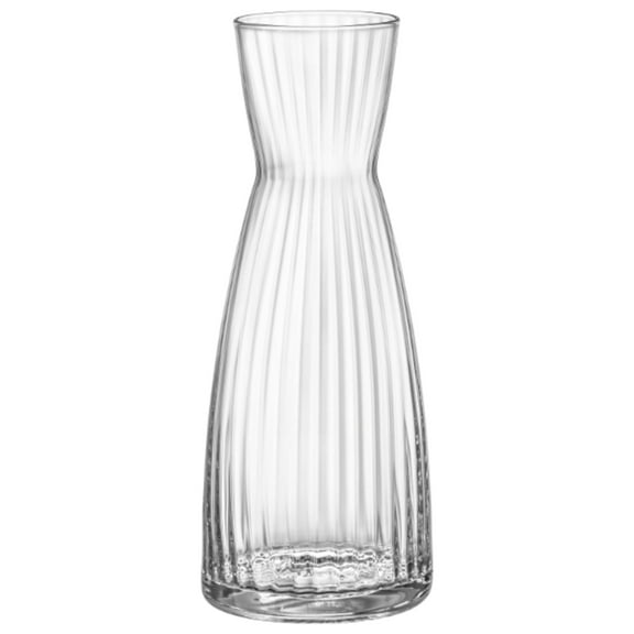 Bormioli Rocco Exclusiva Carafe, 33.75 Oz. Decorative Glass Jug - Elegant Faceted Design for Wine, Water & Spirits Serving - 1L Star Glass, Lead-Free, Italian Crafted, Breakage Resistant & Recyclable