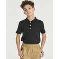 thumbnail image 2 of Real Essentials 3 Pack: Boys' Short Sleeve Jersey Cotton Polo Shirt - Uniform Performance (Ages 4-18), 2 of 6