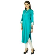 Solid Rayon Dress 3/4 Sleeve Bollywood Women Ethnic Kurti Tunic Top