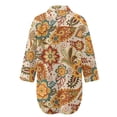 thumbnail image 5 of Xoenoiee Paisley Flower Print Womens Swimsuit Coverup Button Down Bathing Suit Cover Up Swimwear Long Sleeve Beach Shirt Dress Plus Size, XL, 5 of 7