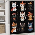 thumbnail image 5 of 4 Piece Shower Curtain Sets Colorful Winter And Halloween Theme Cat Bathroom Shower Curtain Set with Rugs Funny Cat Gifts for Cat Lover Pet Lover Bathroom Shower Curtains Sets 72inch X 72inch, 5 of 8