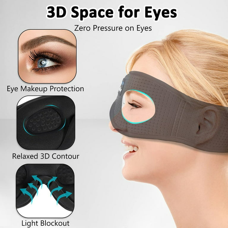 LC-dolida - Auriculares para dormir, máscara de dormir Bluetooth 3D  inalámbrica con música para dormir de lado, máscara de dormir con  auriculares