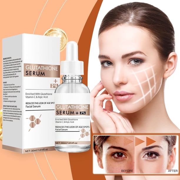 el glutathione aclara la piel Suero de Glutatión 30ml | Suero Hidratante y Aclarante para Seca | Suero Facial Antiarrugas, Hidratante y Reafirmante | Potenciador de Elasticidad 24 Horas | Acabado Ligero y No Graso Size:100 grams