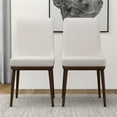 thumbnail image 2 of Allora 19"Wood and Fabric Upholstered Dining Chair in Beige/Walnut (Set of 2), 2 of 8