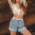 thumbnail image 3 of SUOSDEY 3 Pack Women Belts for Jeans Pants Ladies Leather Waist Belt with Liquid Shapes Gold Buckle, 3 of 7