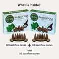 thumbnail image 3 of Patchouli Backflow Incense Cones - Total 20 Incense Cones Waterfall - Dual Pack of 10 Incense Backflow Cones - Waterfall Incense Cones - Incense Waterfall Cones, 3 of 10
