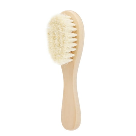 New Baby Hair Brush Comb Wooden Handle Newborn Baby Hairbrush Infant Comb Soft Wool Hair Scalp (Best Newborn Hair Brush)