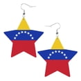 thumbnail image 6 of Leather Earrings Venezuelan Flag Decorative Star Faux Leather Earring Lightweight Dangle Drop Earrings For Women, 6 of 6