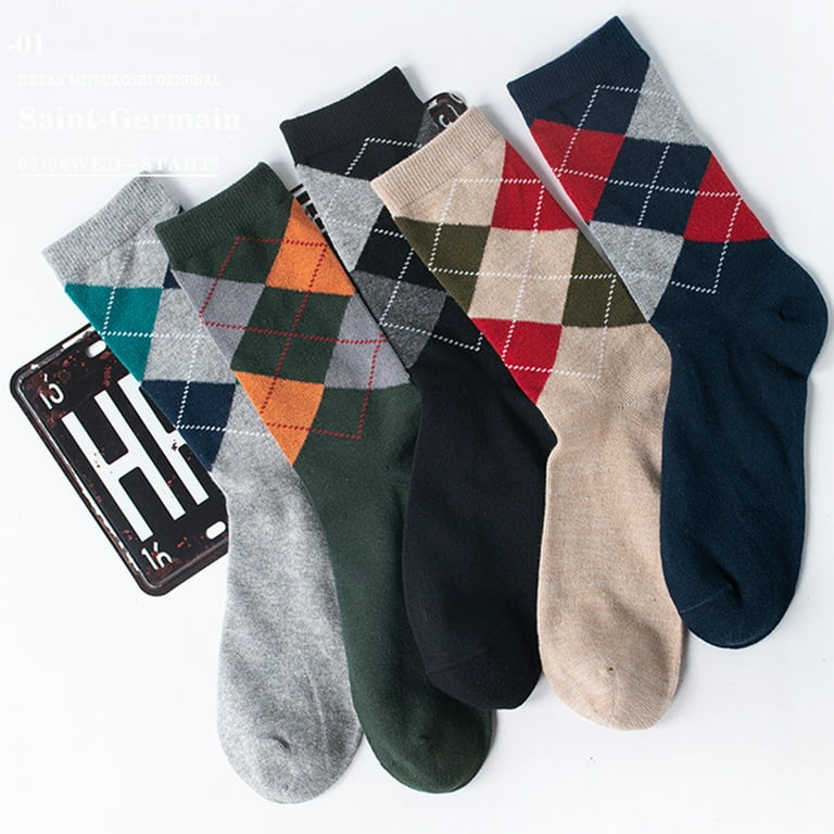 Men's Argyle Dress Socks Business Casual Patterned Cotton Crew Sock Soft Lightweight Comfort, Medium 7-10.5, 5 Pairs - Walmart.com Men's Argyle Dress Socks Business Casual Patterned Cotton Crew Sock Soft Lightweight Comfort, Medium 7-10.5, 5 Pairs - Walmart.com