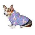 thumbnail image 6 of Goofa Butterflies And Flowers Pattern Small Dog Sweater Hoodies Pet Grey Hooded Soft Fleece Sweatshirts with Pocket Fall Winter Puppy Cat Sweaters Warm Clothes-Large, 6 of 8