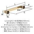 thumbnail image 3 of Amerock Hybridize 5-1/16 inch Center-to-Center Champagne Bronze Cabinet Pull, 25 Pack, 3 of 4