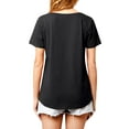 thumbnail image 7 of Nlife Women Criss Cross V Neck Short Sleeve Solid Color T-shirt, 7 of 7