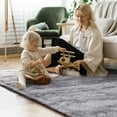 thumbnail image 5 of Cydiria Modern Gray Plush Area Rug Scandinavian Shaggy Carpet for Living Room, 5' x 8', 5 of 8