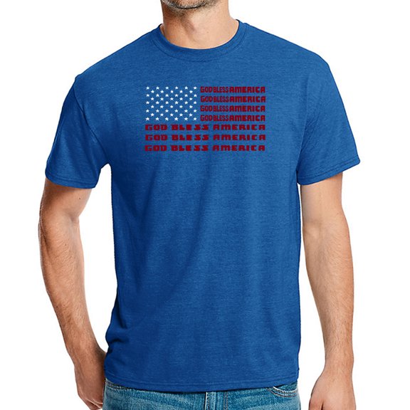 LA Pop Art Men's Premium Blend Word Art T-shirt - God Bless America