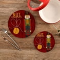 thumbnail image 6 of SKYSONIC Red Nutcracker Nuts Pot Holders Trivets, 2 Pcs Heat Resistant Trivets,Merry Christmas Cotton Thread Weave Mats for Hot Pads Pans Pot Bowl Teapot for Kitchen Decor, 6 of 7